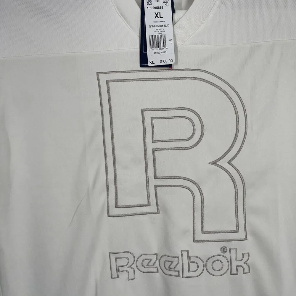 T-shirt Reebok Classics Team Tradition‎ Jersey Short Sleeve Logo White Size XL